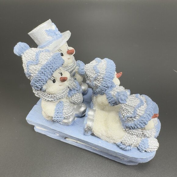 1999 The Encore Group The Sleigh Ride Snow Buddies Resin Figurine Decor Snowman - Picture 1 of 12